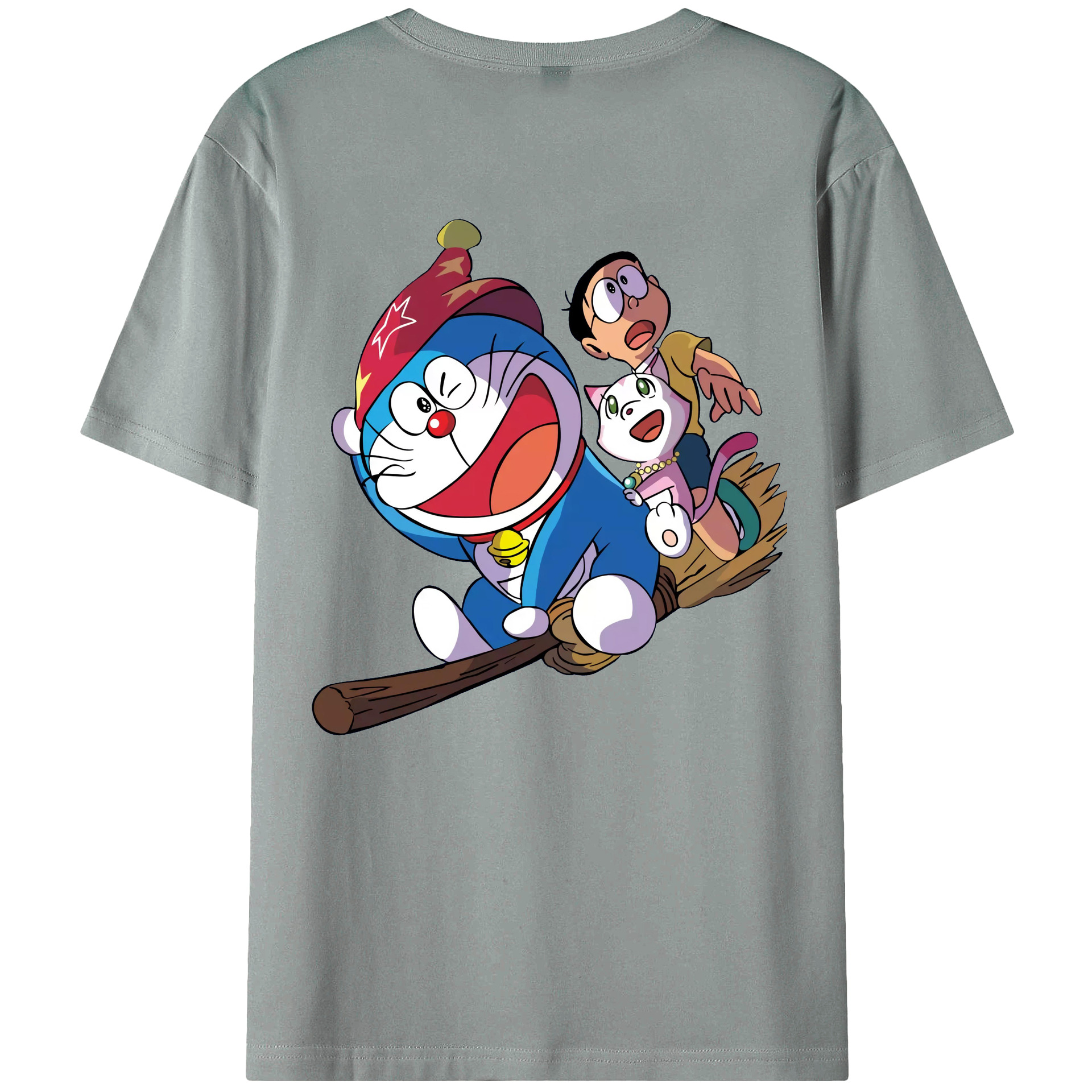 （画像用） ドラえもん Doraemon 綿100％ メンズ半袖Tシャツ（バックプリント） 通気性